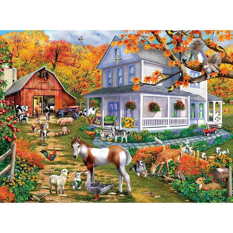 5D DIY Diamond Painting Animals and Houses Embroidery Mosaic Cross Stitch Rhinestone Decor 20X30CM