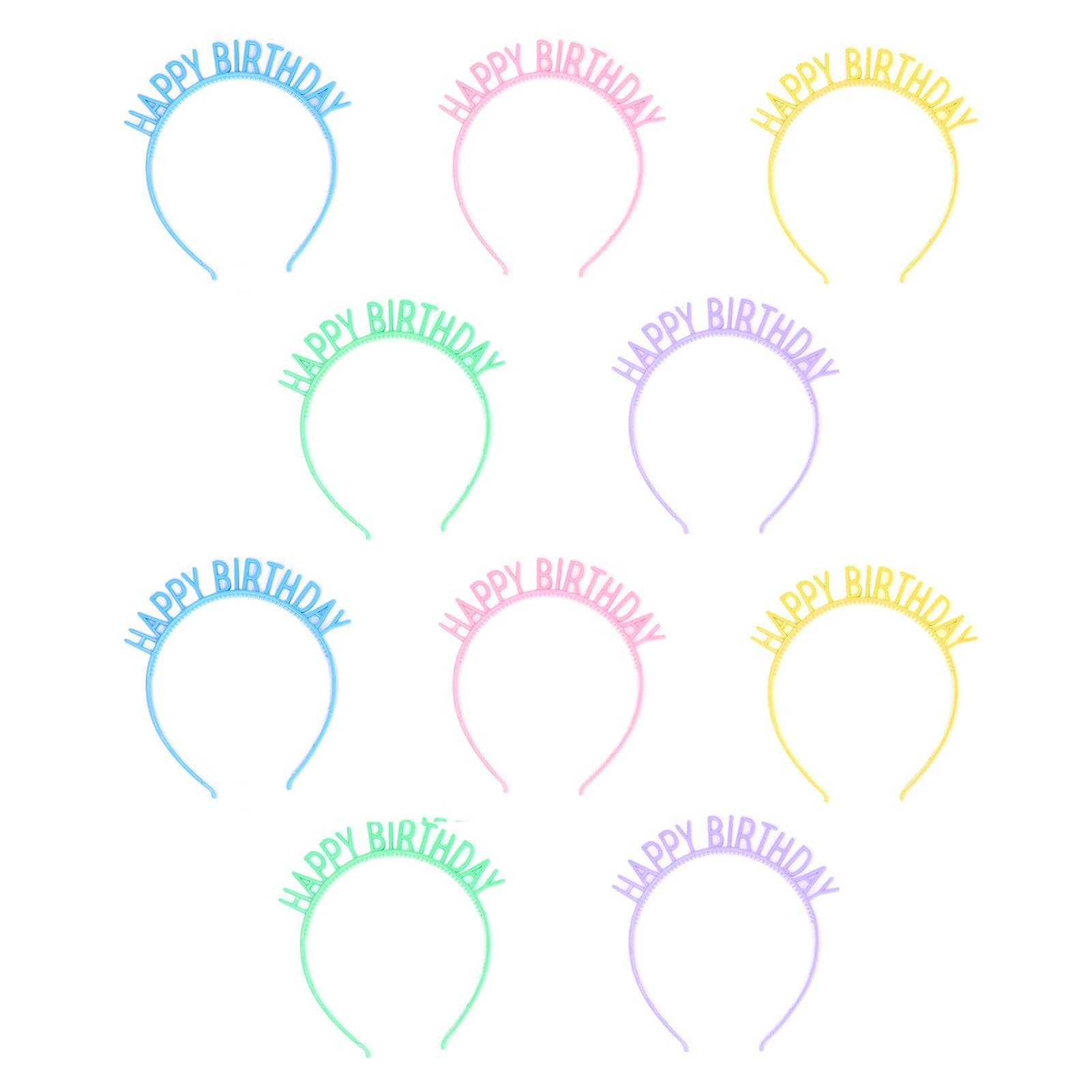 10Pcs Birthday Headband Bright Rich Colors Lightweight Comfortable Exquisite Durable Happy Birthday