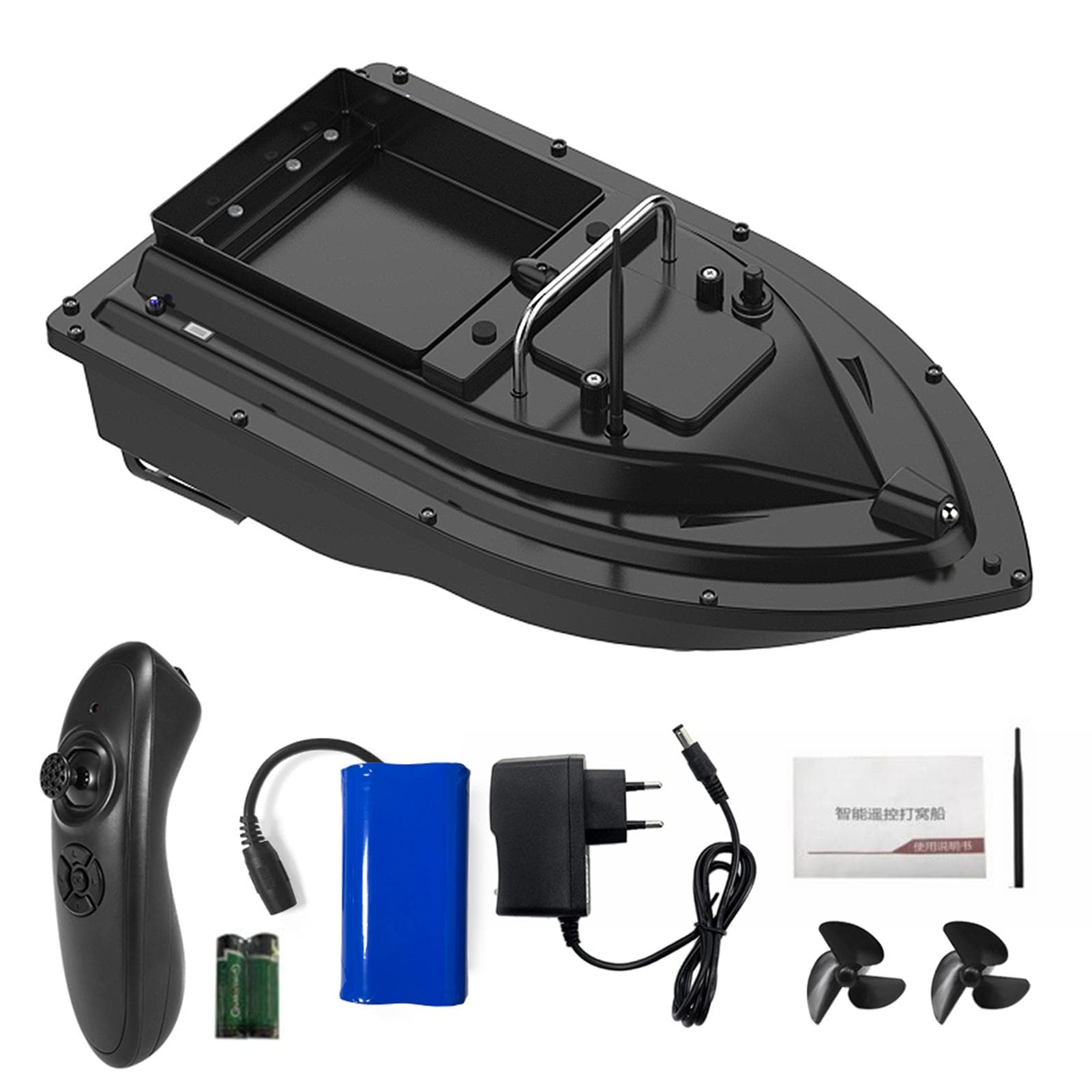 Wireless Remote Control Fishing Bait Boat Fishing Feeder Fish Finder Device 430540 yards Remote black