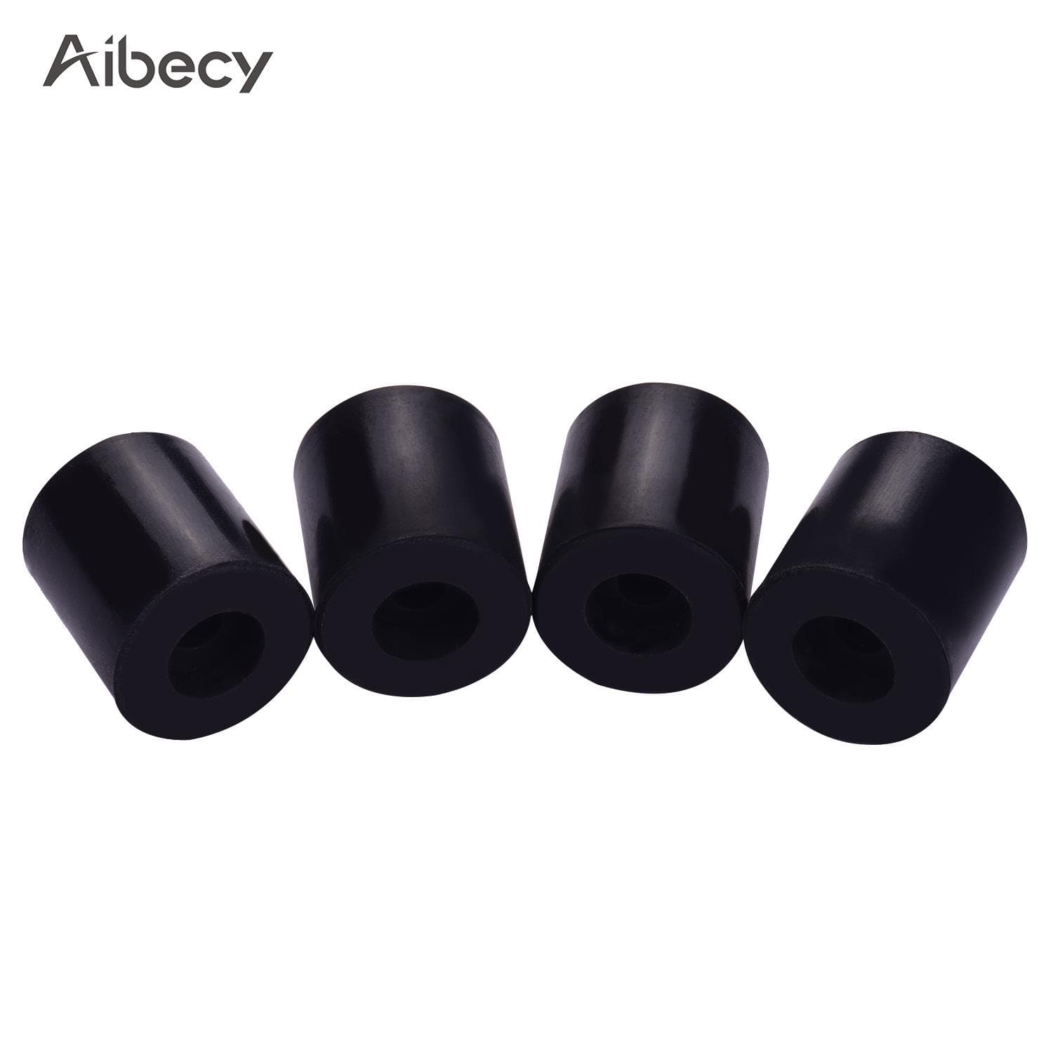 4pcs Aibecy Silicone Solid Spacer Hot Bed Mount Strain For 3D Printer 18mm 18mm black