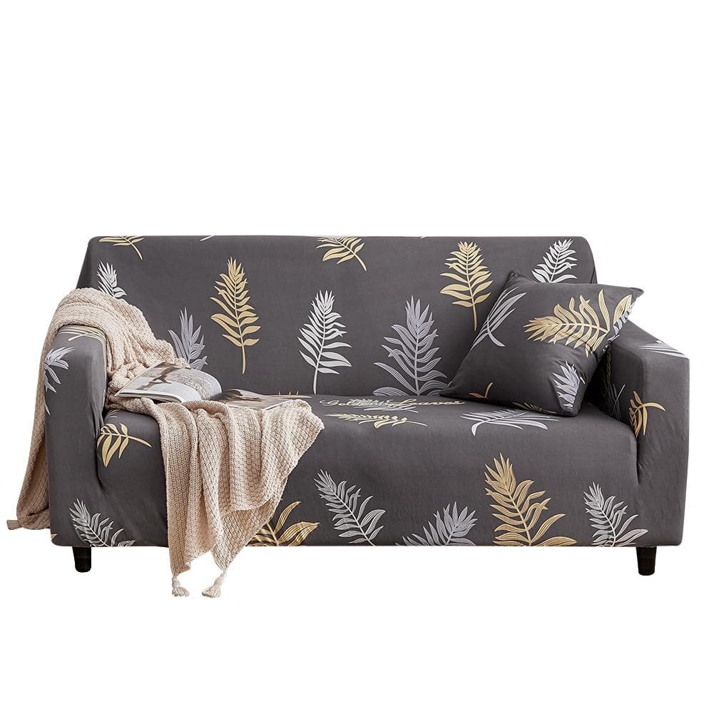 Elegant Leaves Pattern Elastic Sofa Cover Slipcover Sofa Protector (for 2 Seat Sofa)