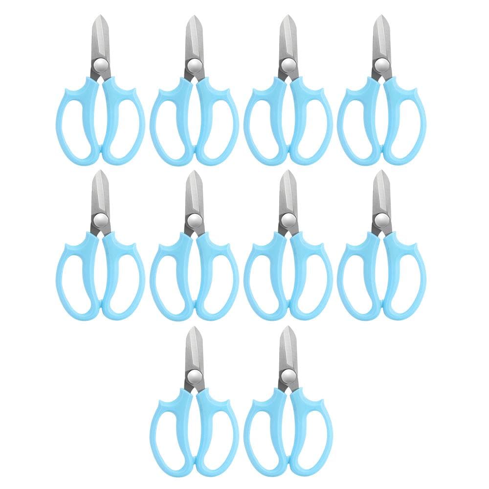 10 Piece Garden Flower Scissors, Sharp Stainless Steel Floral Shears, Trimming Plant Scissors All 10pcs blue