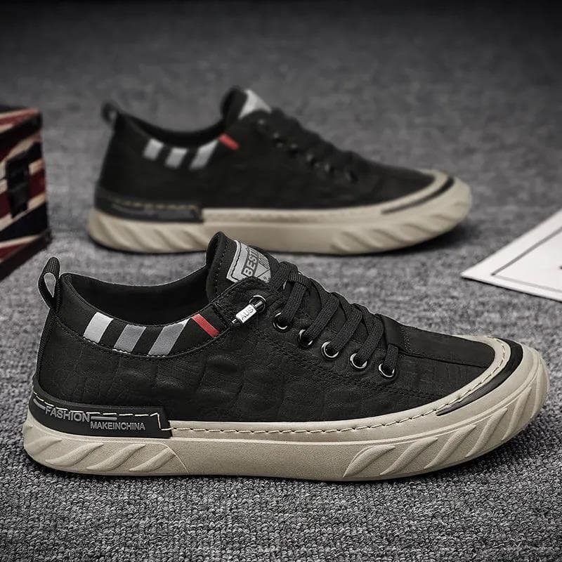 Canvas Men's Shoes Comfortable All-match Sneakers Old Beijing Cloth Shoes Breathable Ice Silk Cloth Casual Sports Flats Loafers 39 black
