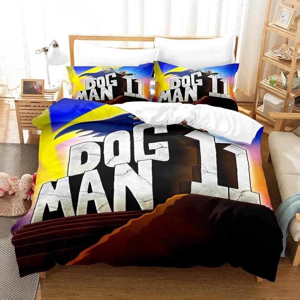 3D Print Cartoon Dog Man Bedding Set Boys Girls Twin Queen Size Duvet Cover Pillowcase Bed Kids Adult Fashion Home Textileextile 70x133cm 2pcs