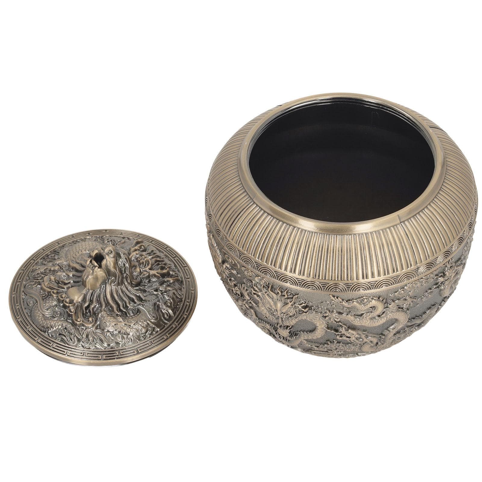 Tea Canister Metal Loose Tea Storage Container Airtight Tea Bag Canister Exquisite Bronzy Tea Jar Large Size Bronze Colour