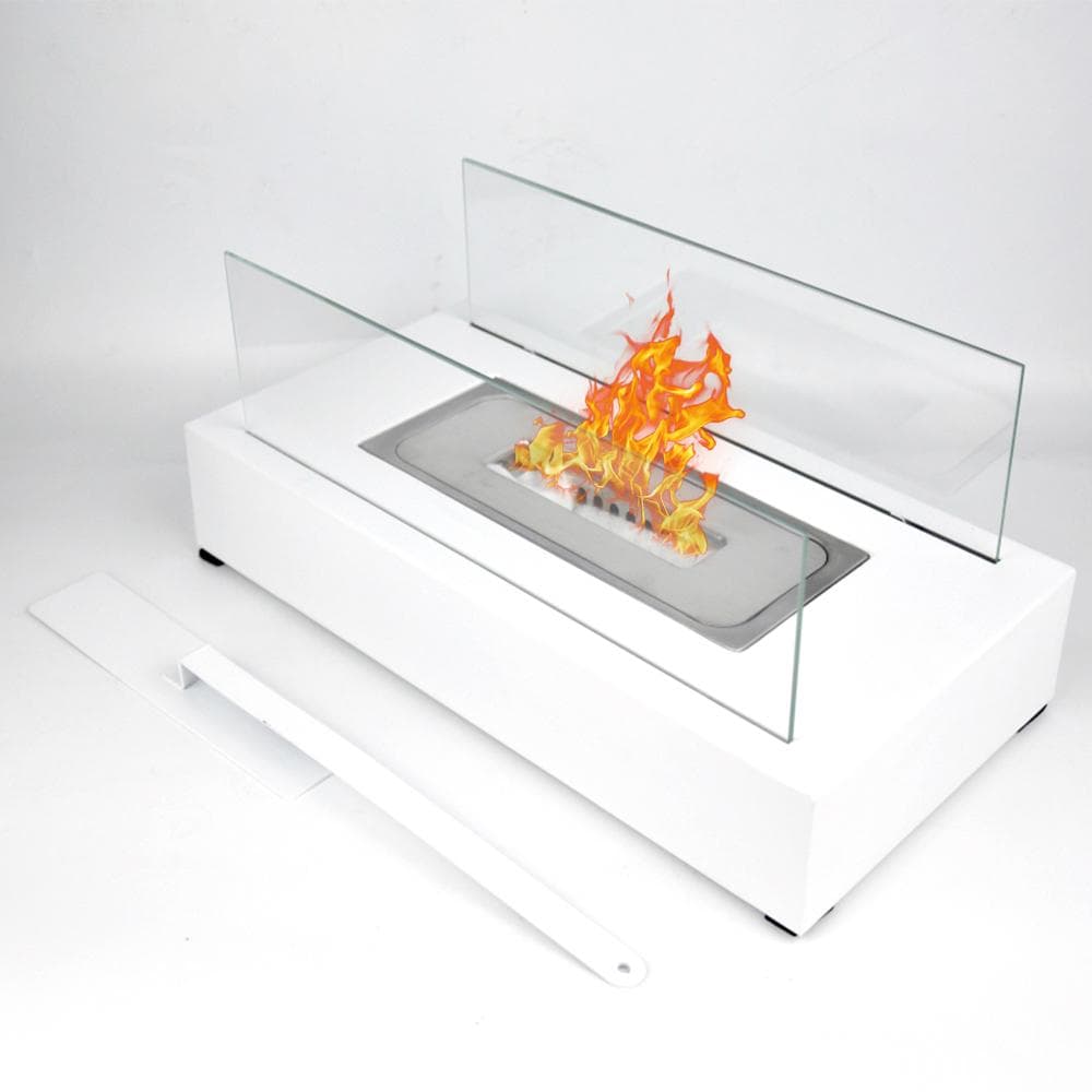Indoor Tabletop Firepit Your Portable Indoor Outdoor Fire Pit with Dancing Flames Modern Design and white