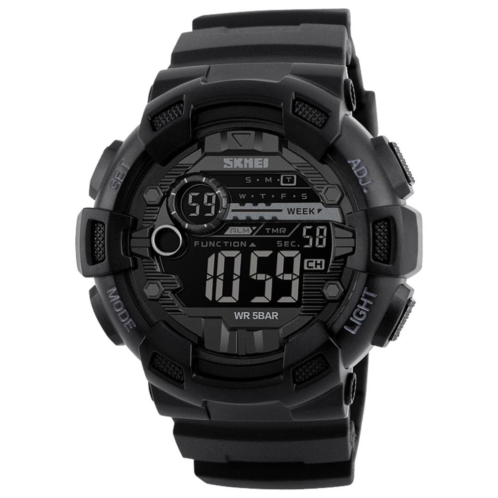 SKMEI 1243 Digital Electronic Men Watch Fashion Casual Outdoor Sports Male Wristwatch Dual Time black
