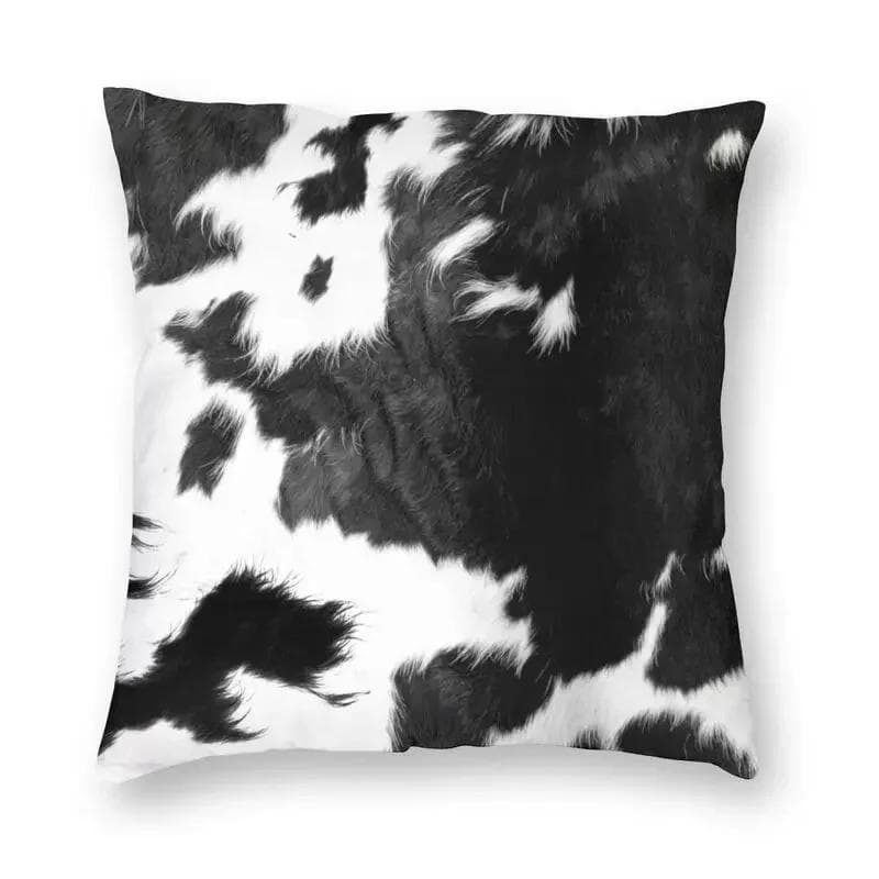 Faux Fur Modern Cowhide Texture Pillowcover Decoration Animal Hide Pattern Skin Leather Cushion Cover Throw Pillow Printing 60x60cm auburn
