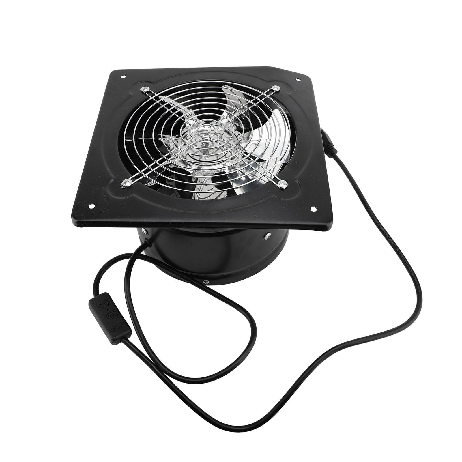 Exhaust Fan with Switch Iron 60Hz 7 Blades Quiet Window Fume Extractor Ventilation Fan for Home 8 Inch black