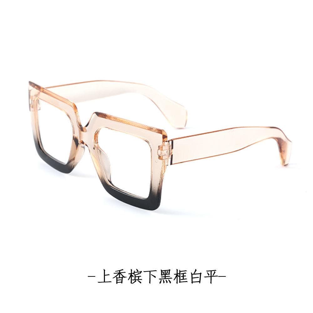 New Square Frame Glasses Women Anti Blue Light Protective Eyewear Fashion Oversized Street Style For Ladies 1PC