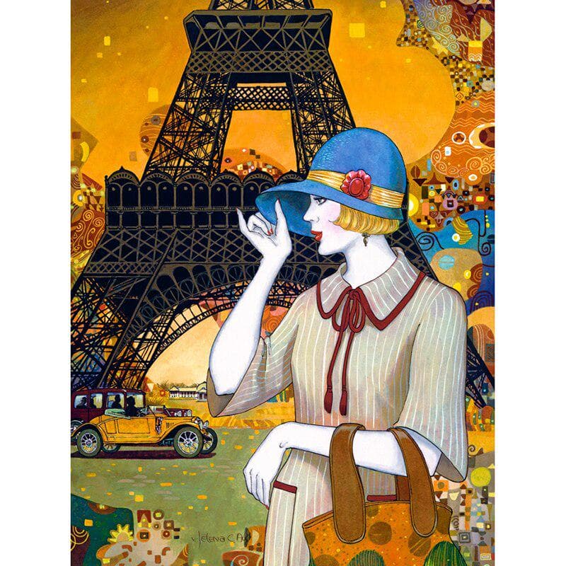 5D DIY Diamond Embroidery Eiffel Tower Woman Diamond Painting Cross Stitch Full Round Rhinestone 20X30CM