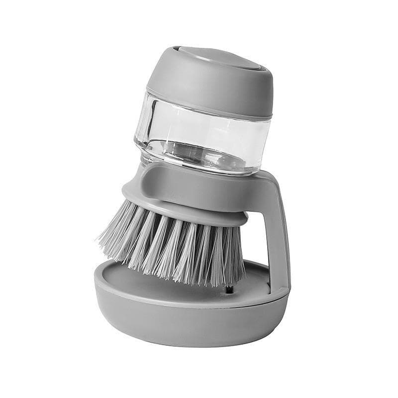 Dishwashing Brush Soap Dispenser Household Kitchen Cleaning Brush With Holder Hot Sale grey