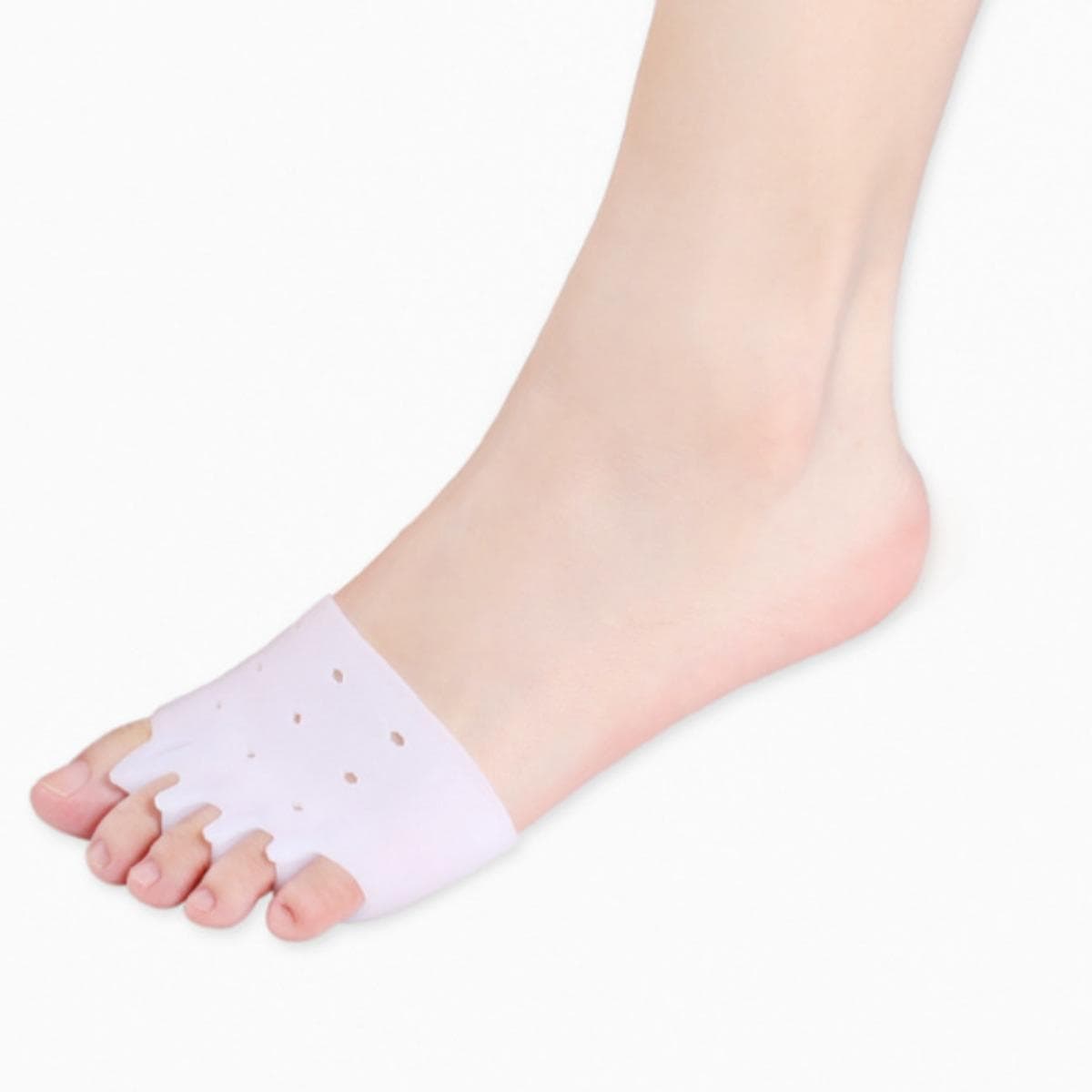 2pcs Toe Separator Made of Silica Gel with Bunion Brace-Comfortable Foot Alignment Tool To Enhance Fitness Training Effect One size(1 pairs) ivory