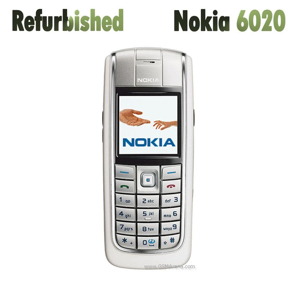 Refurbished Nokia Unlocked Original Nokia 6020 Mobile Phone With 1 SIM 1 Battery 1 Charger silver