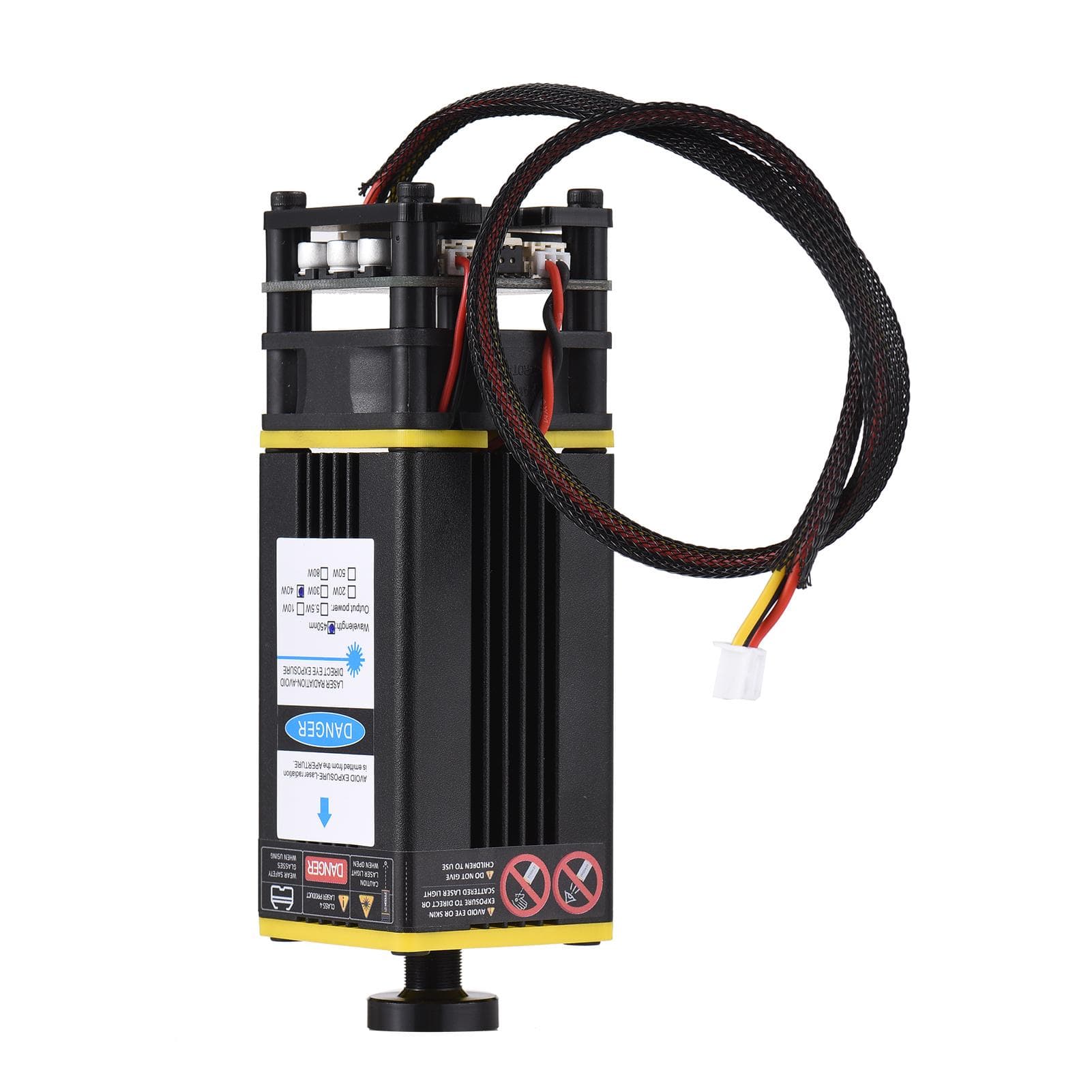 450nm Laser Module Fixed Focal Length Laser Engraving Head High Speed Laser Engraver Cutter 3D 40W yellow