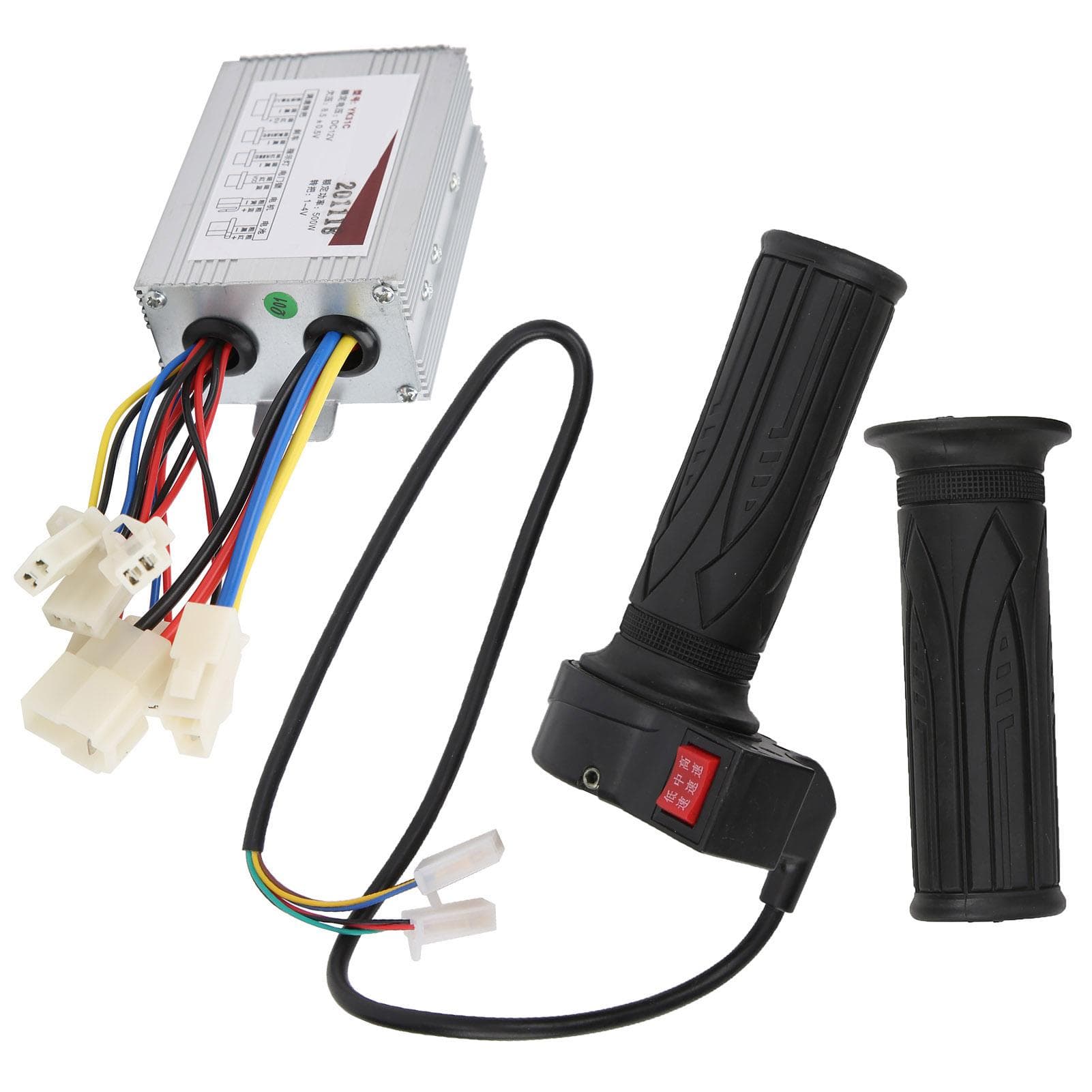 12V500W Bike Throttle Grips Brush Controller 3?Speed Handle Electric Bicycle Accessory