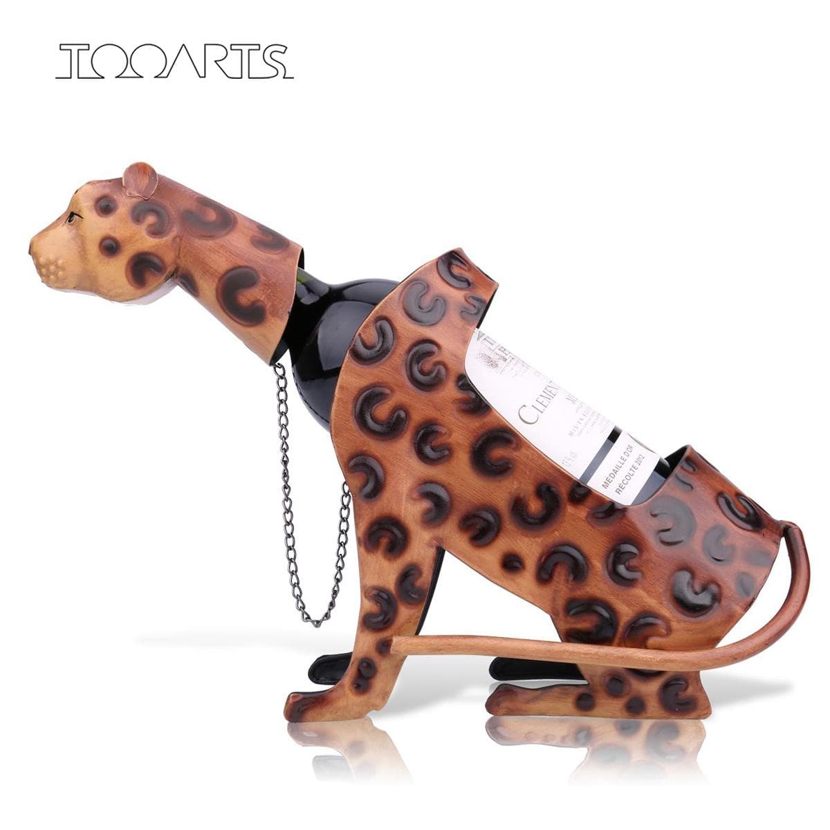 TOOARTS Leopard Wine Shelf Leopard Metal Sculpture Home Interior Crafts New