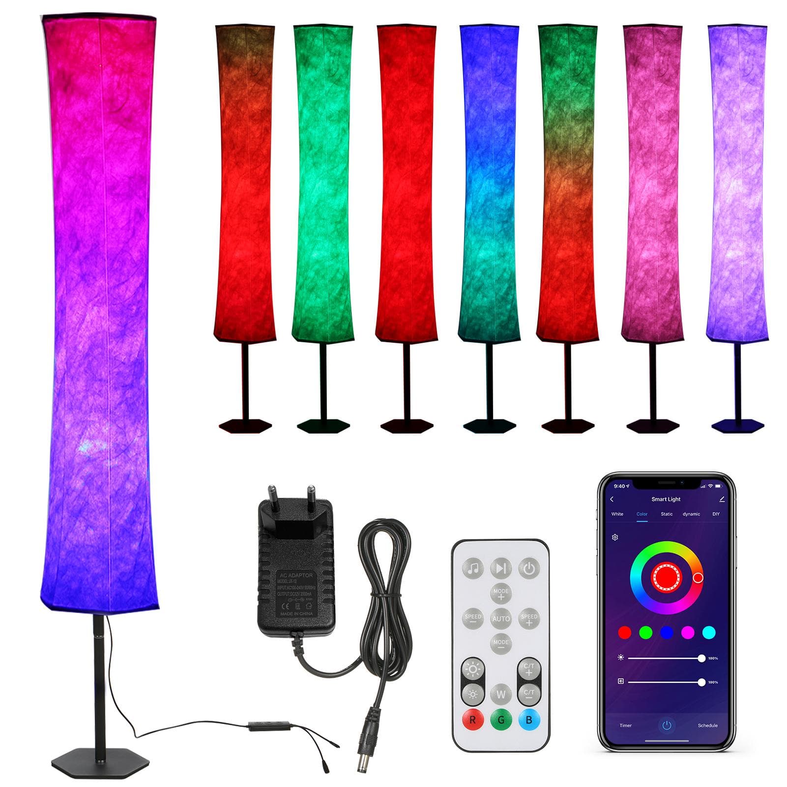 AC85-265V 11W Hexagon RGB Floor Lamp Standing Light Supported Wirelessly Connected/ Phone