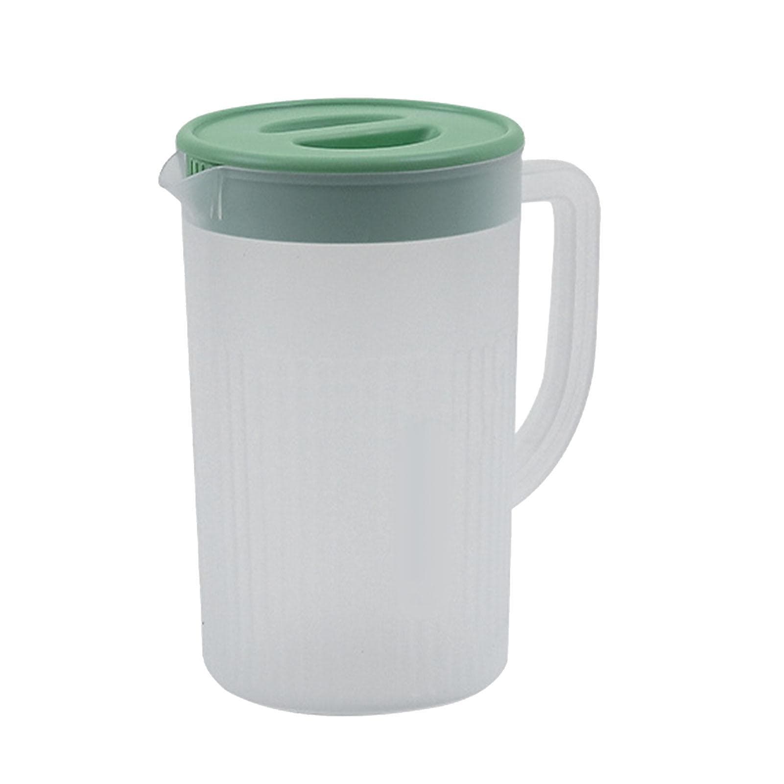 Plastic Pitcher with Lid Large Capacity High Temperature Resistant Cold Water Jug for Juice Tea green