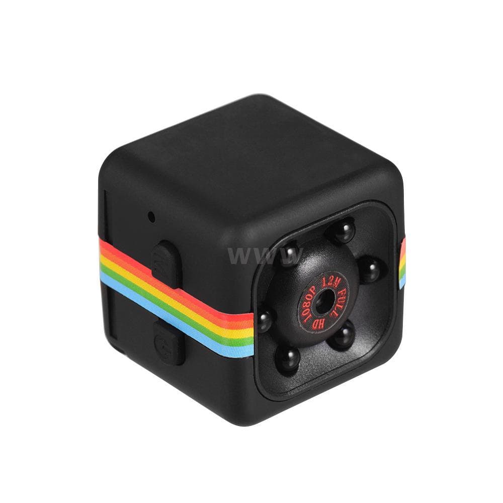 Mini Cube Camera 720P HD IR Night Vision 120 Degrees Wide Angle 32GB Extended Memory black