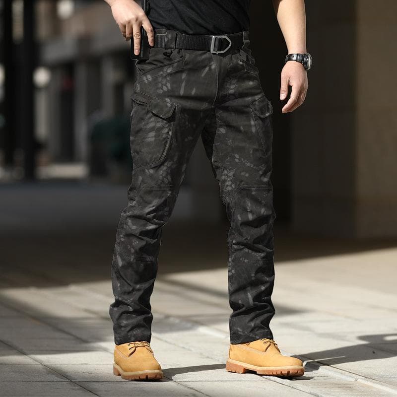 Luxury Men's Multi Pocket Military Jeans Casual Training Plus Size Cotton Breathable Army Camouflage Cargo Pants S grey