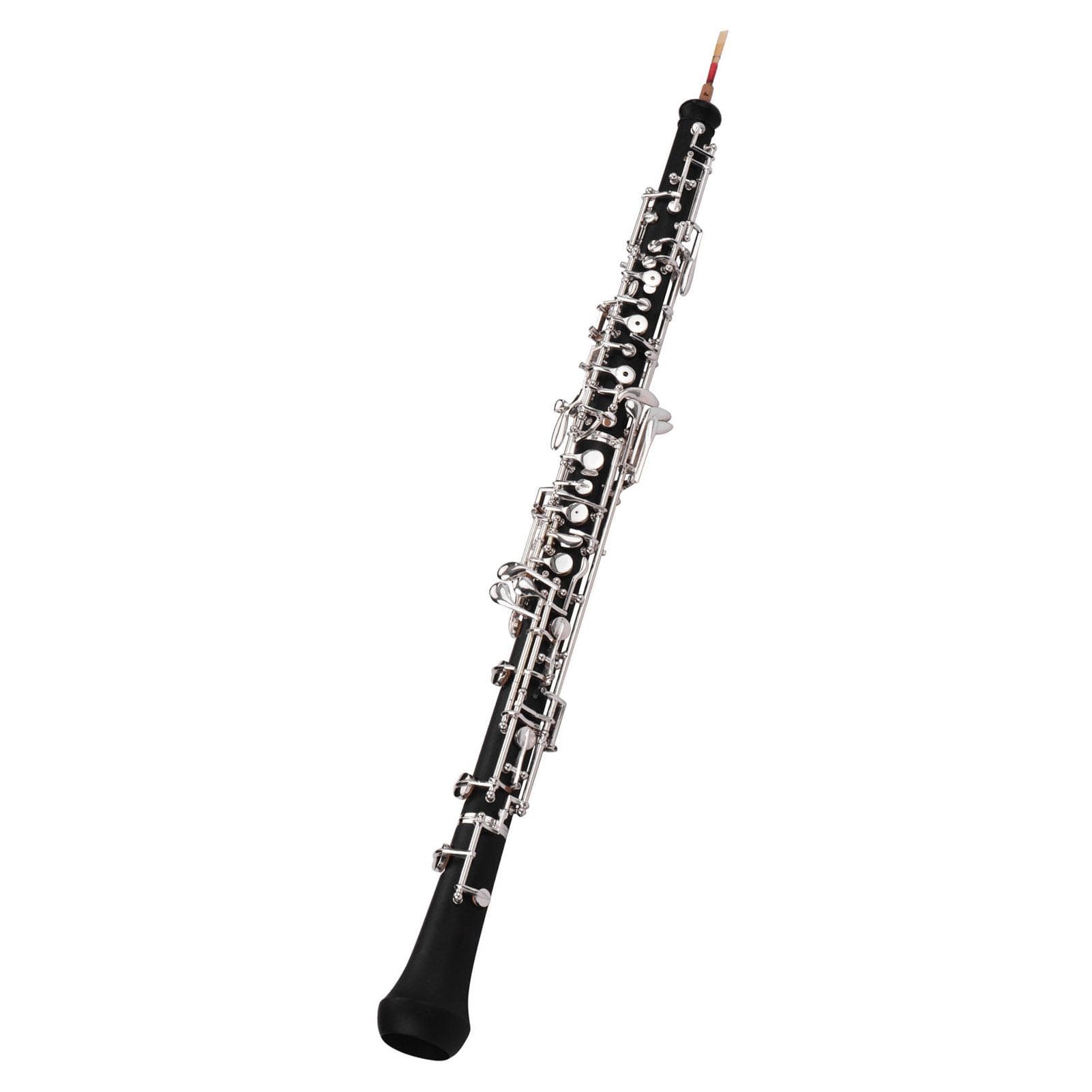 Professional Oboe C Key Semi-automatic Style Silver-plated Keys Woodwind Instrument with Oboe Reed silver