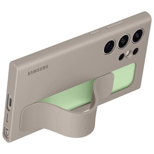 Samsung Galaxy S24 Ultra SM-S928B SM-S928B/DS Standing Grip Case Shockproof Case Cover Detachable Strap taupe