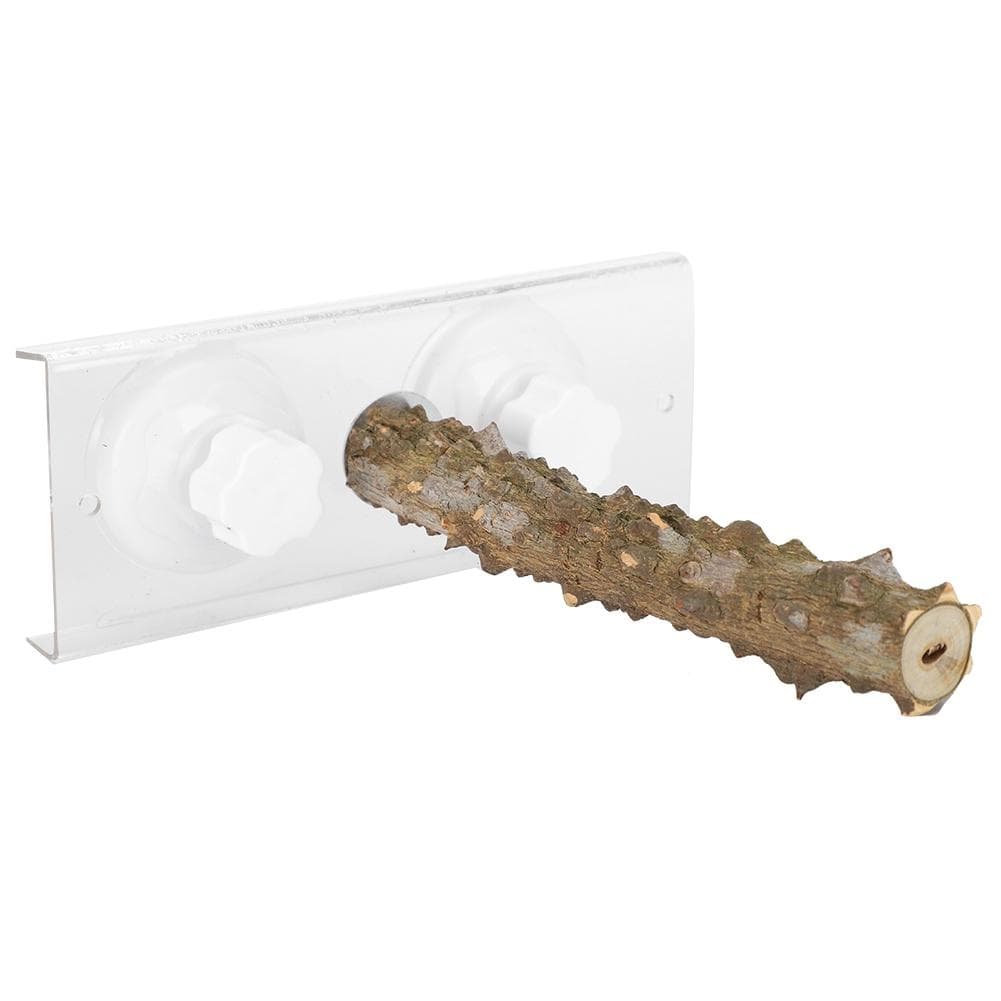 20CM Pet Bird Shower Standing Rod Parrots Outdoor Portable Wood Perch with Suction Cup