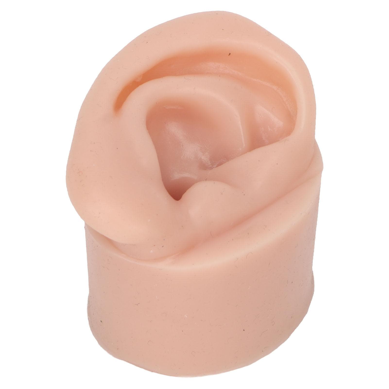 Silicone Ear Model Medium Skin Color Piercing Practice Ear Model for Earrings Display Teaching