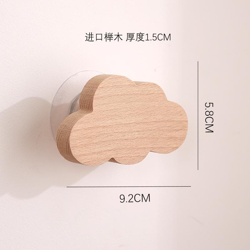 1pcs Wooden Hooks Cute Room Decor Hook Wall Keychain Coat Hook Home Door Wood Hook Hanger Kitchen Accessories Gadget