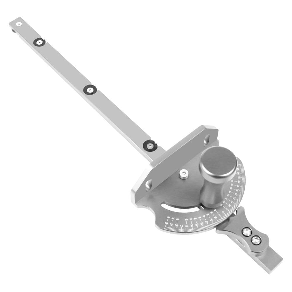 Universal Table Saw Miter Gauge Assembly Aluminum Angle Push Ruler Quick Positioning with 27 Angle silver