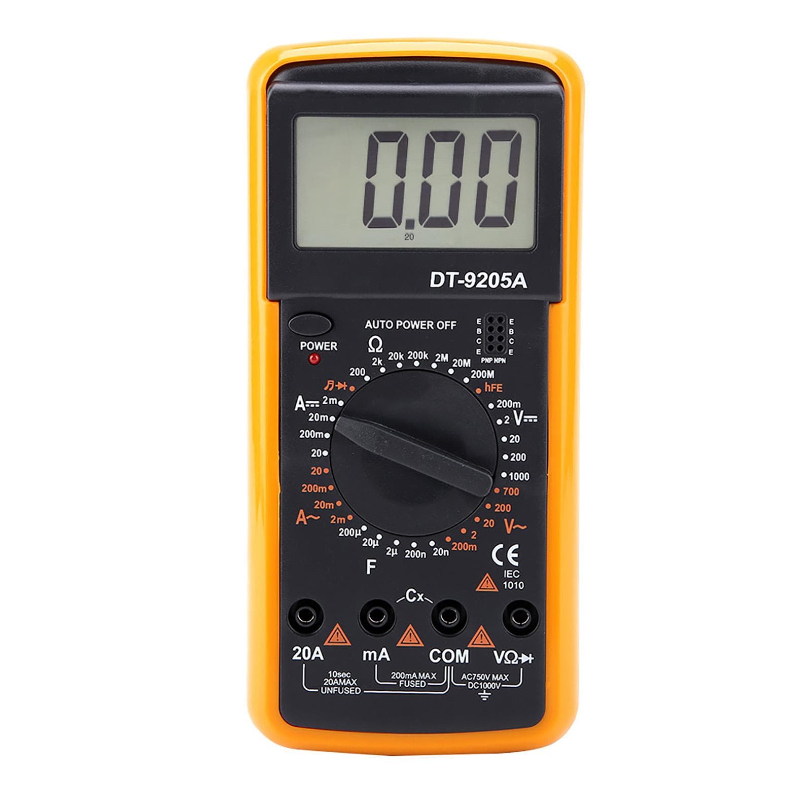DT9205A LCD Display Handheld Digital Multimeter ACDC Resistance Capacitance Tester
