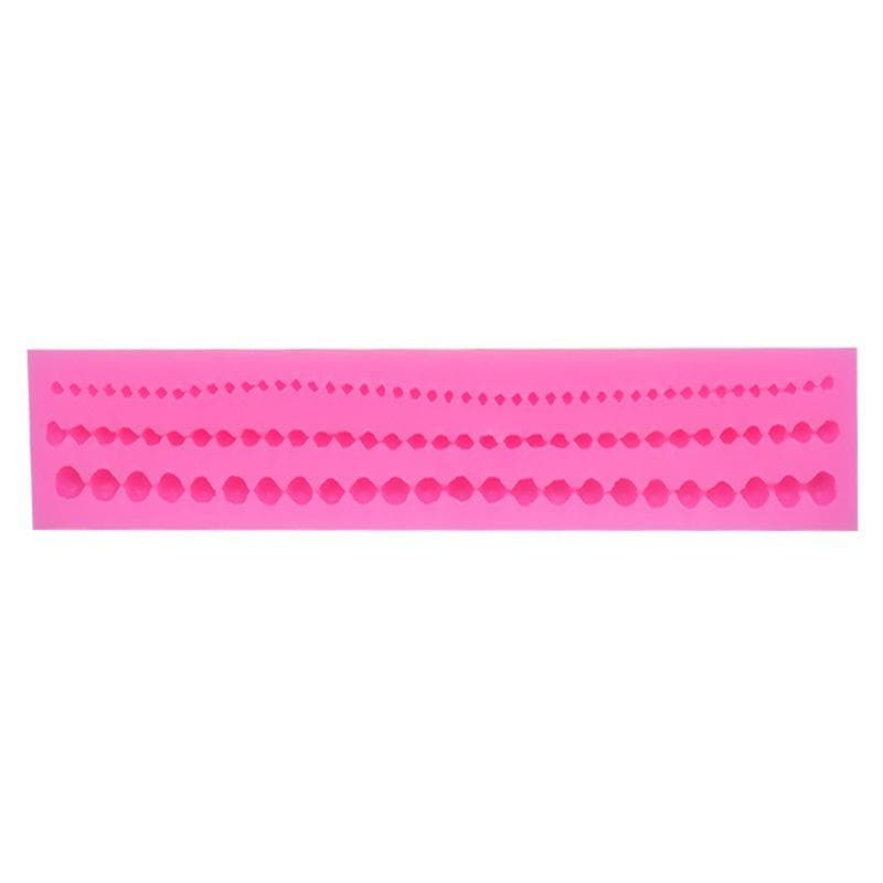 Pearl Chains Shape Silicone Mold Kitchen Baking Decoration Tool Resin DIY Cake Chocolate Bread Mousse Dessert Fondant Mold pink