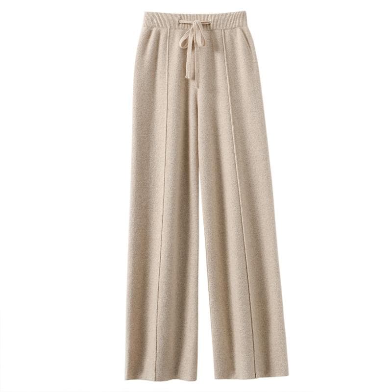 Autumn and Winter Women Cashmere Fashion Pants Knitted Loose Cashmere Women Pants Women XS grey