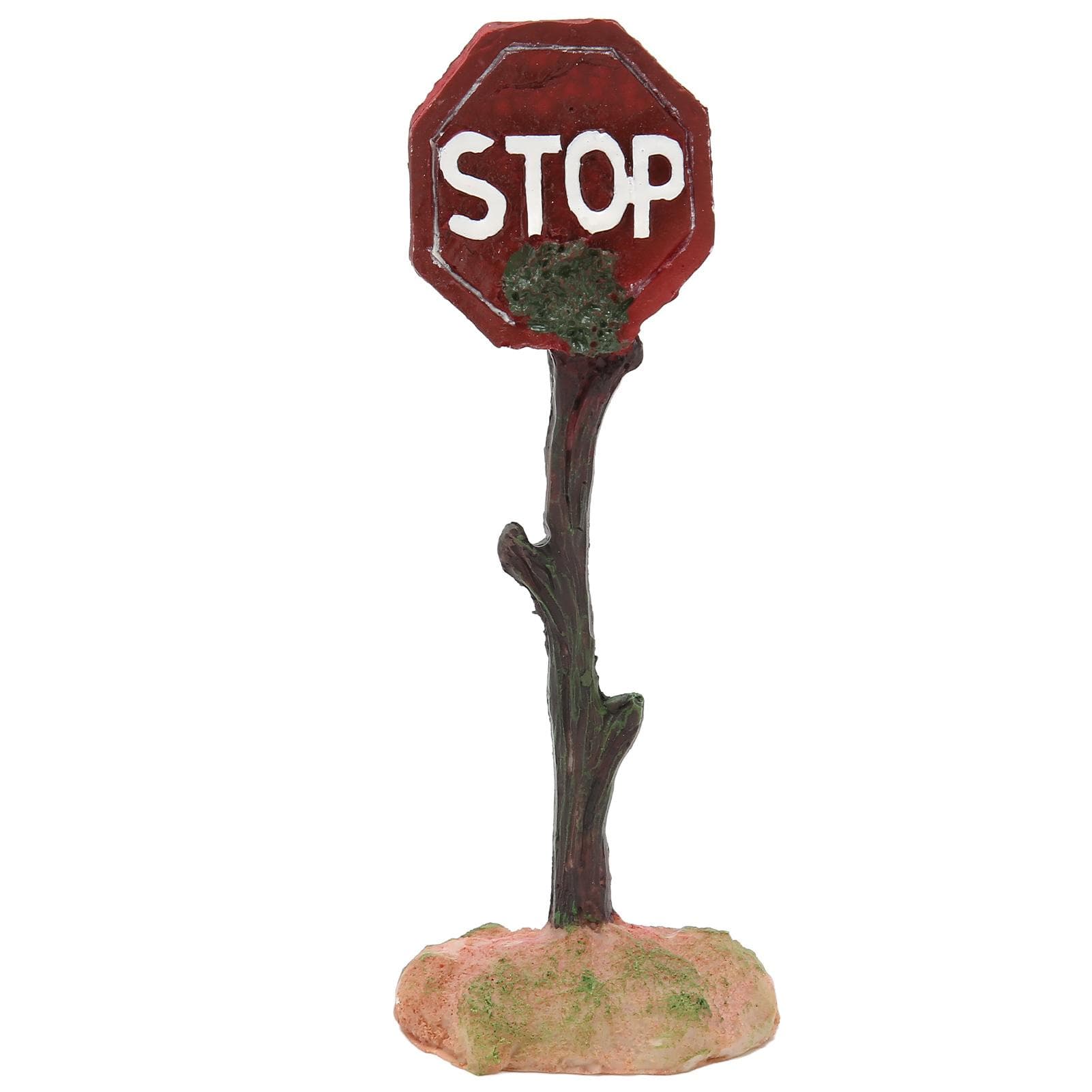Fish Tank Warning Sign Decoration Simulation Resin Stop Sign Ornament for Aquarium Landscaping