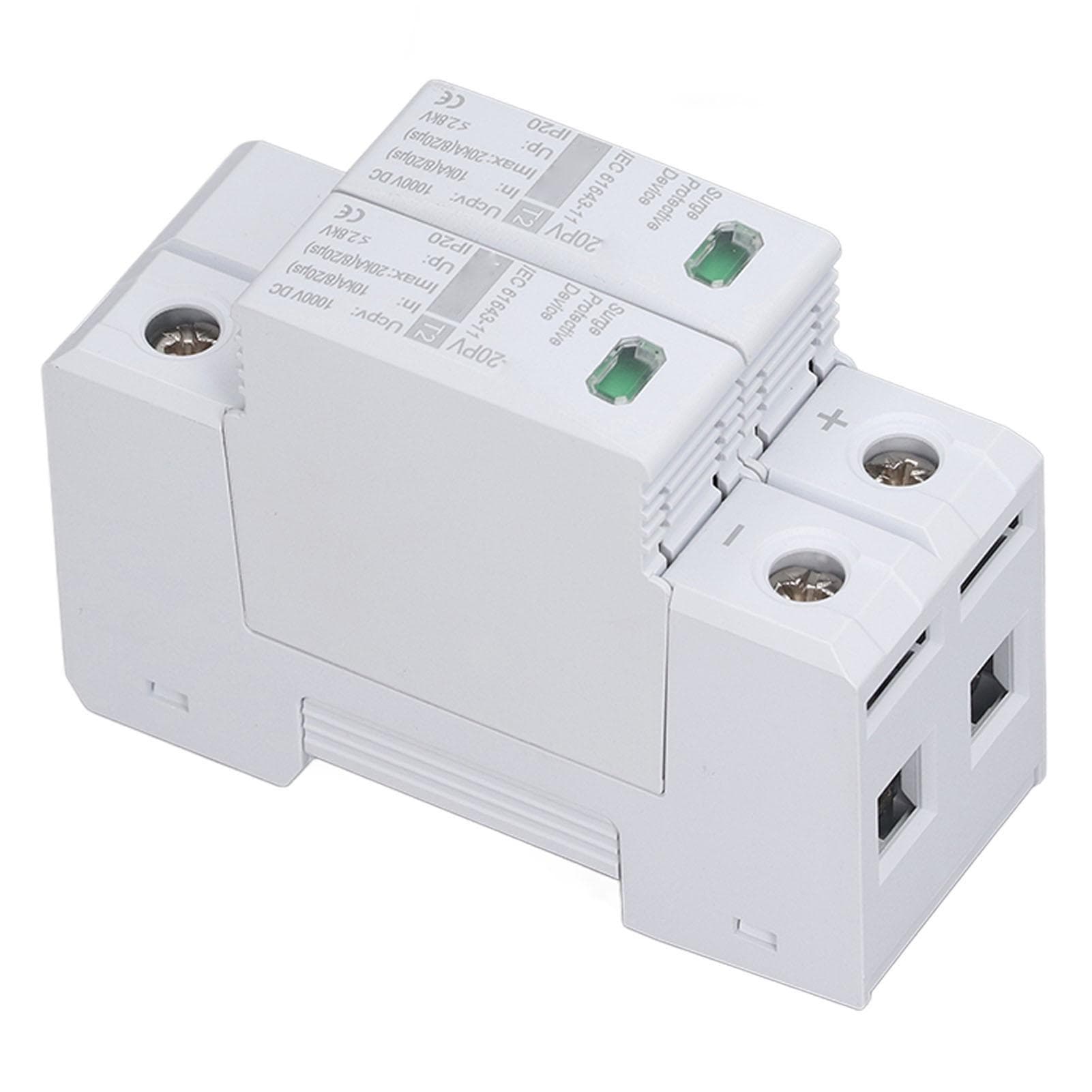 DC Solar PV Surge Protector 2P 10 To 20KA 35mm DIN Rail Installation Photovoltaic Surge Protective