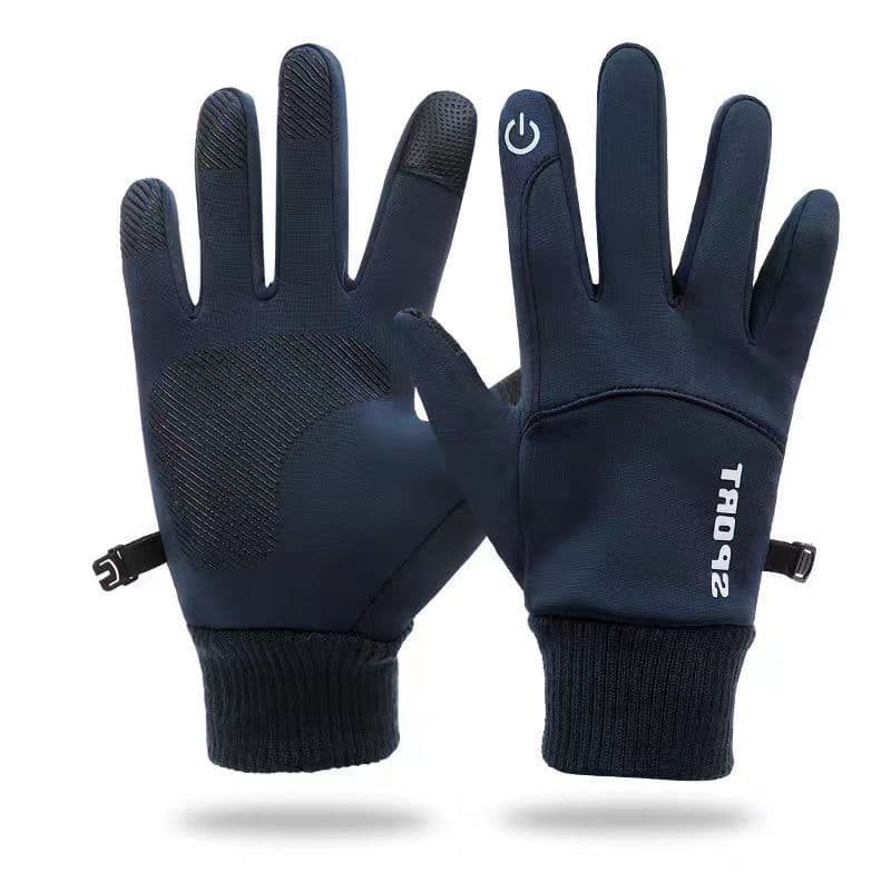 Winter Cycling Gloves Water-Repellent Touchscreen Warm Windproof Outdoor Sports Driving Anti-Slip Gloves For Women Men M dark blue