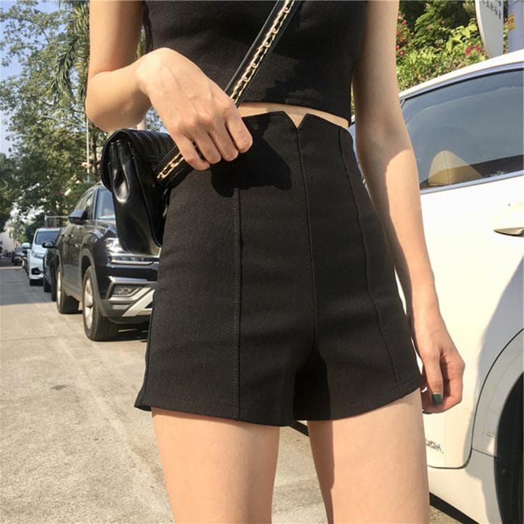 Black Casual Pants Spring Wear Women's Outer Wear Thin High Waist Shorts with Leggings XL black