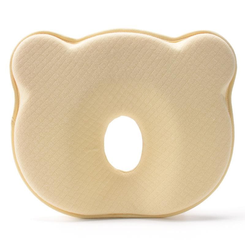 Newborn Baby Nursing Pillow Infant Memory Foam Velvet Anti-eccentric Head Shaping Pillow Baby Bear Baby Pillow yellow