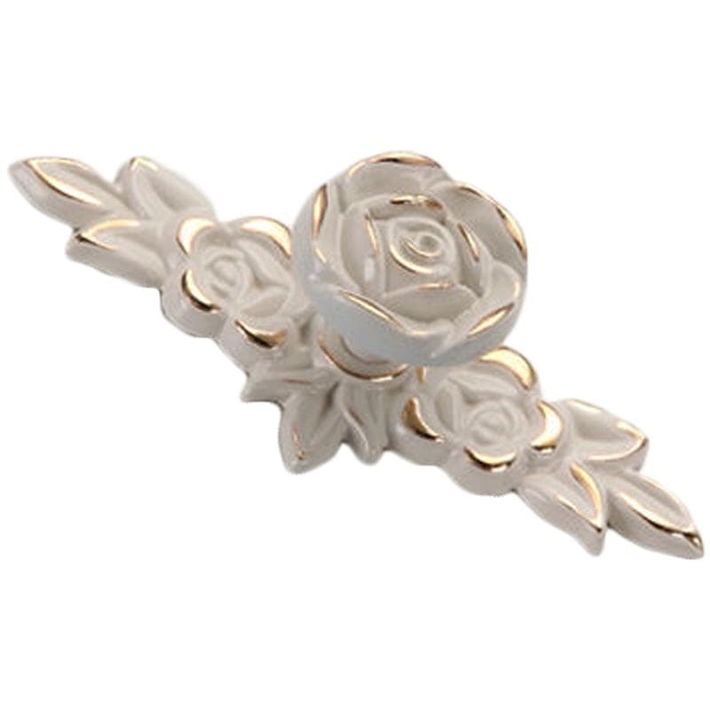 Euro Rose Cabinet Knobs Vintage Exquisite 3D Zinc Alloy Flower Drawer Pull Handles for Kitchen