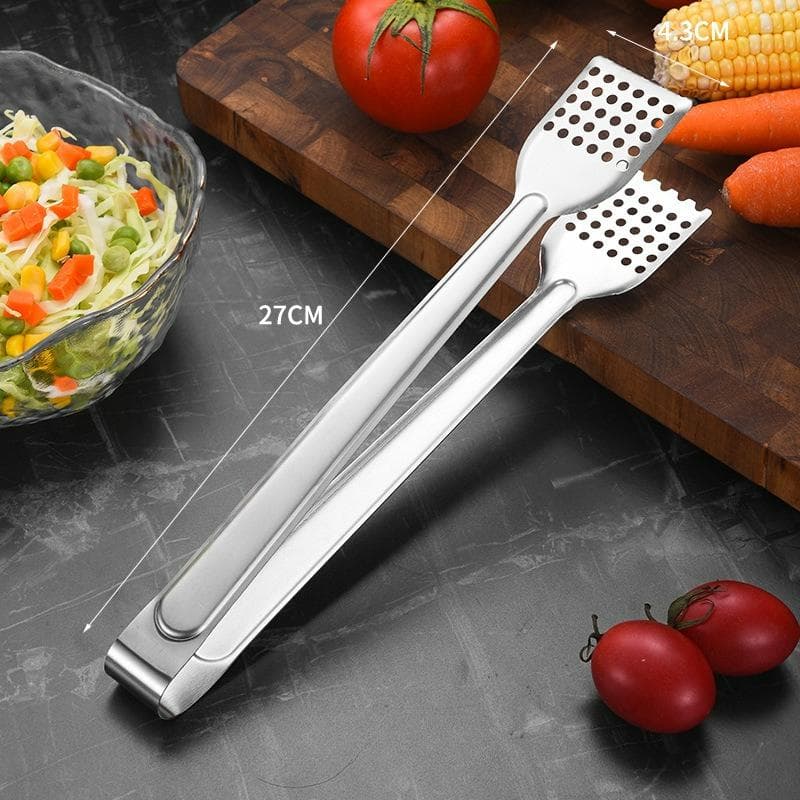 Stainless Steel BBQ Food Tongs Anti Heat Bread Clip Pastry Clamp Barbecue Tongs Kitchen Utensils Cooking Kitchen Accessories L