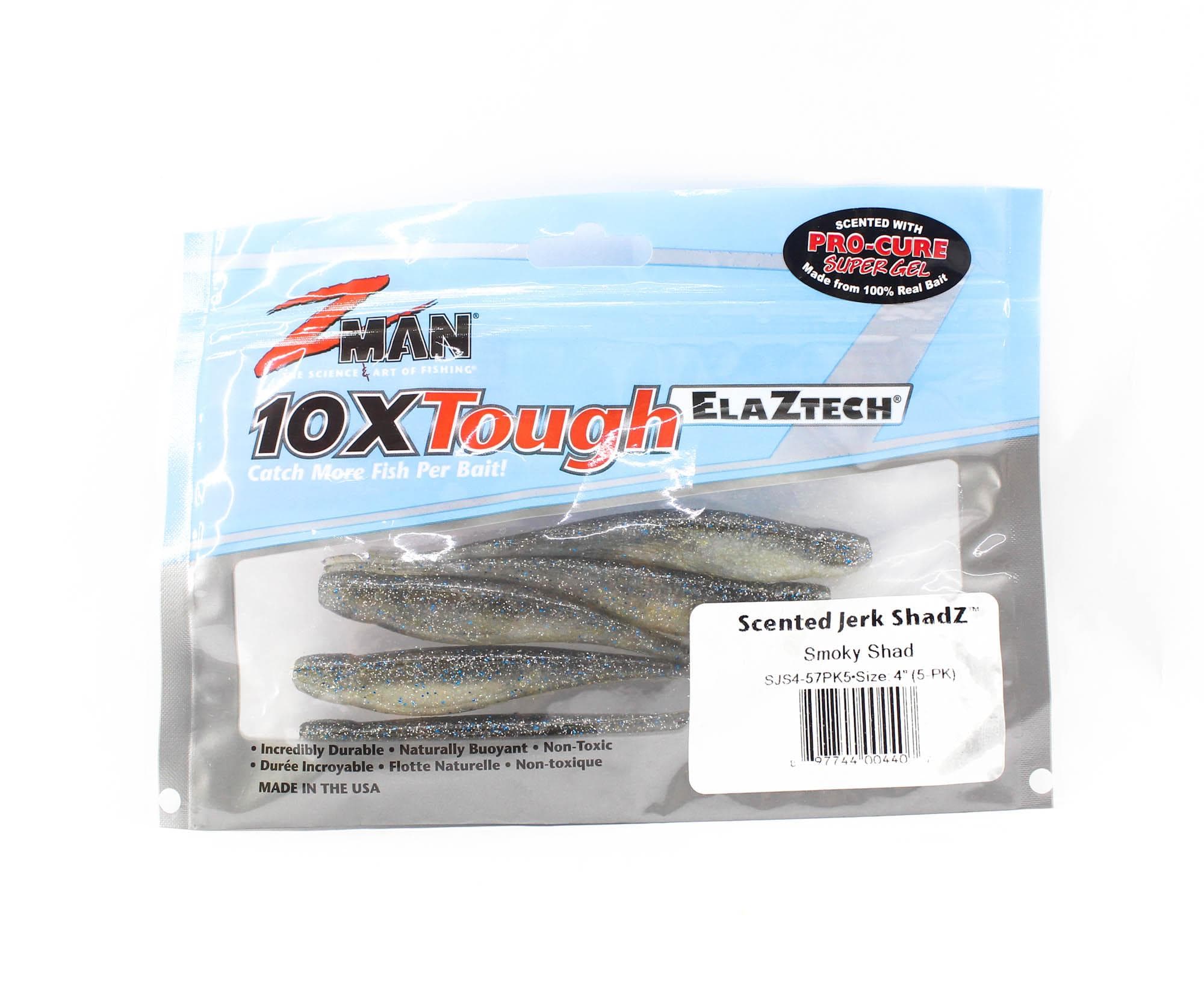 Zman Soft Lure Jerk ShadZ 4 Inch 5/Pack Smoky Shad (4407)