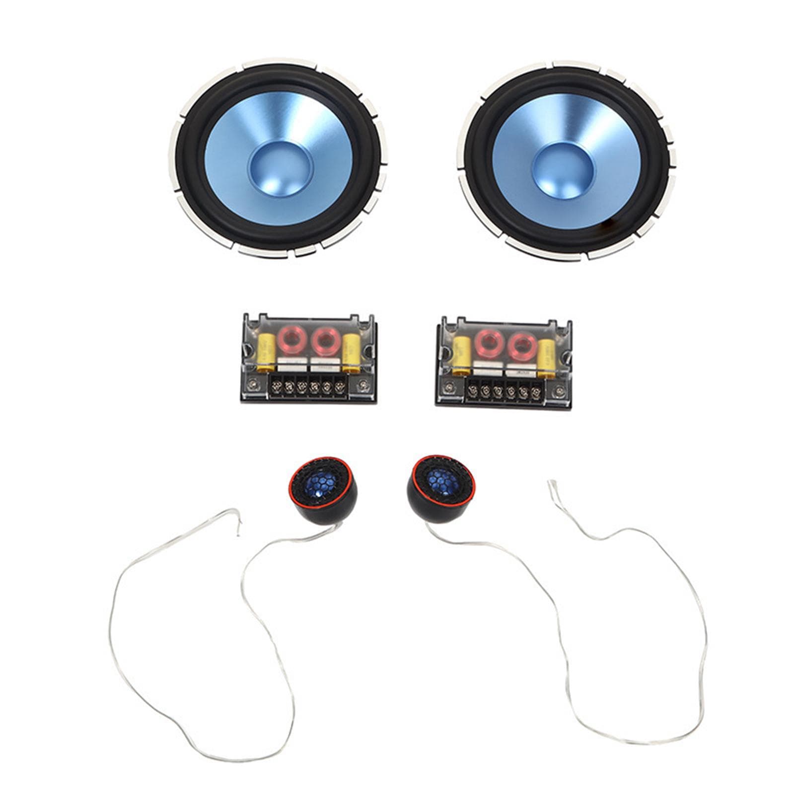 12V 91dB Horn Stereo Kit 2 PCS High Tone Horns + 2 PCS Low Tone Horns + 2 Frequency Divider