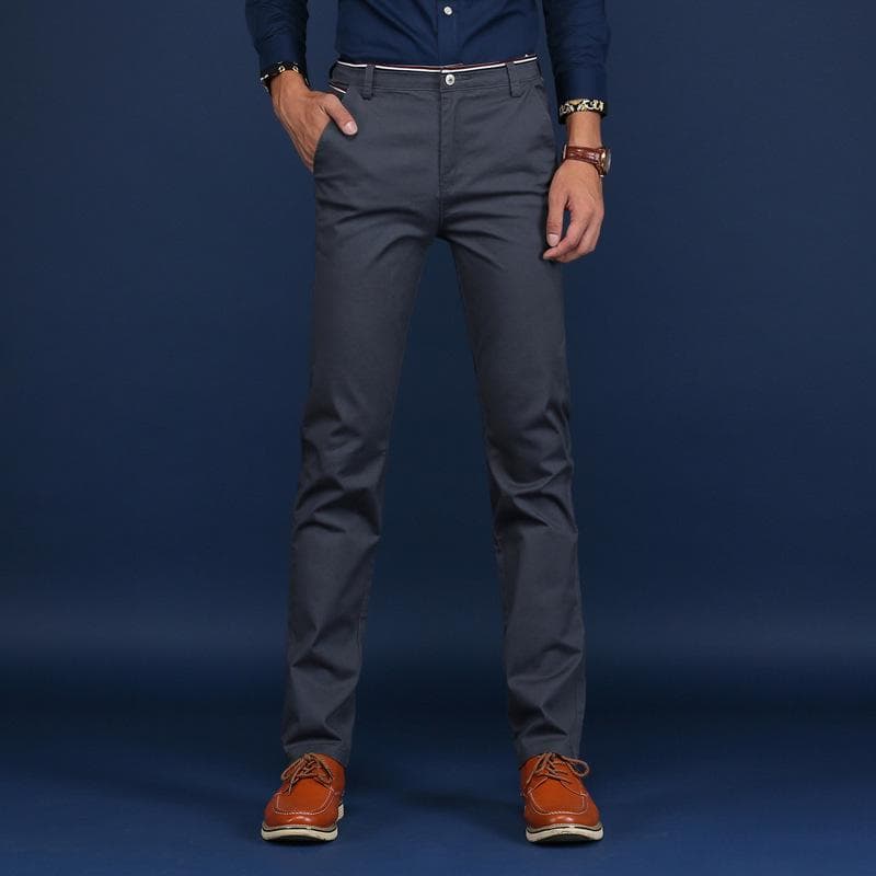 Men's Trousers Casual Business Uniforms Fashion Straight Pants 30 dark gray