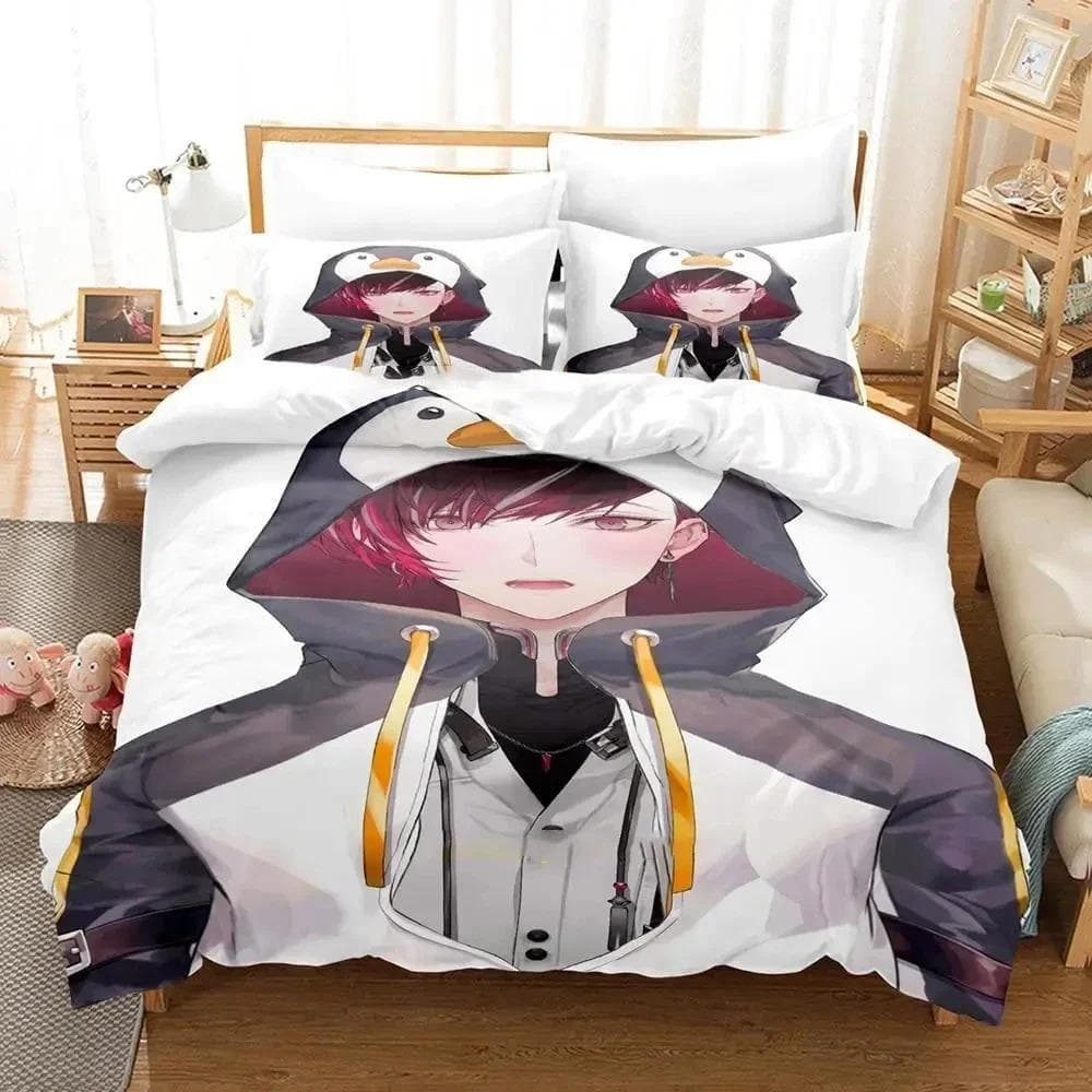 3DAnime Ver Vermillion NIJISANJI EN Bedding Set Duvet Cover Bed Set Quilt Cover Pillowcase Comforter king Queen Size Boys Adult 70x133cm 2pcs