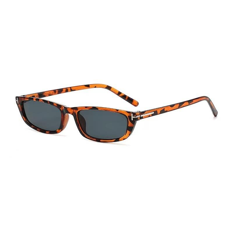 Fashionable Small Frame Sunglasses Retro T-shaped UV Resistant Glasses for Women and Men Sun Protection Accessory