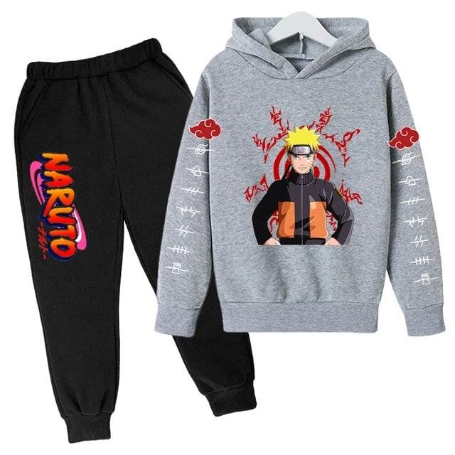 Naruto Hoodie Kids Clothes Boys Hoodies Avatar Kakashi Harajuku Loose Sweatshirts Top Autumn Spring O Neck Kids Pullover Sets 130