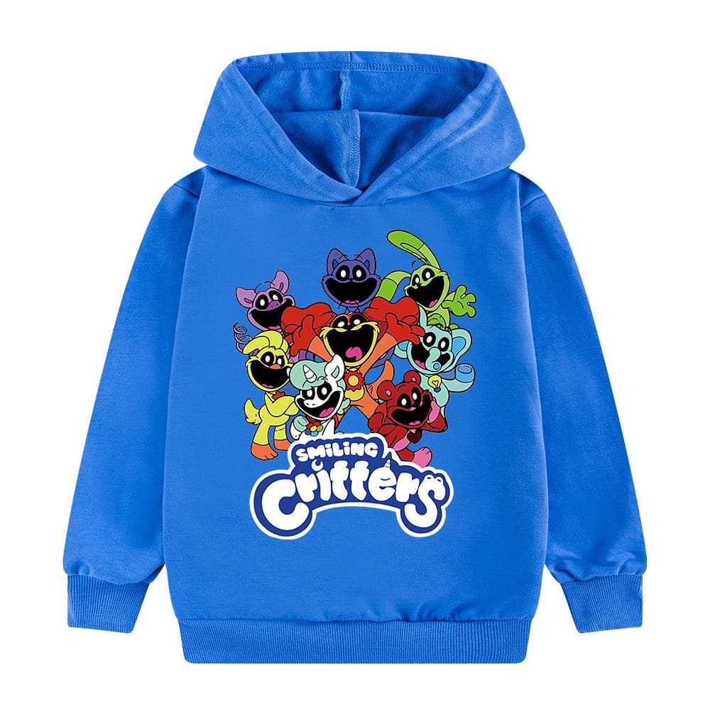 Kids 3D hoodie Smiling Critters pullover Children Sweater 140cm blue