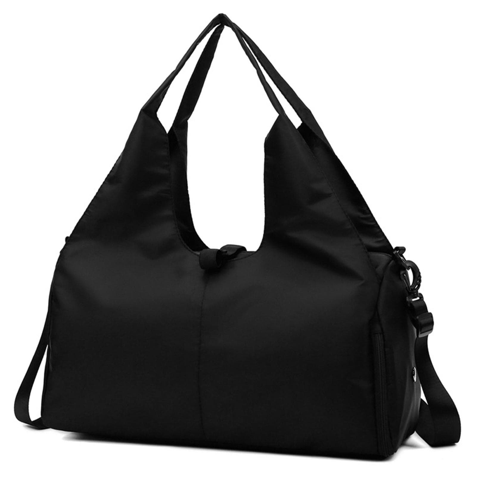 Travel Duffel Bag Sports Gym Yoga Tote Bag Weekender Shoulder Bag with Shoe Compartment black