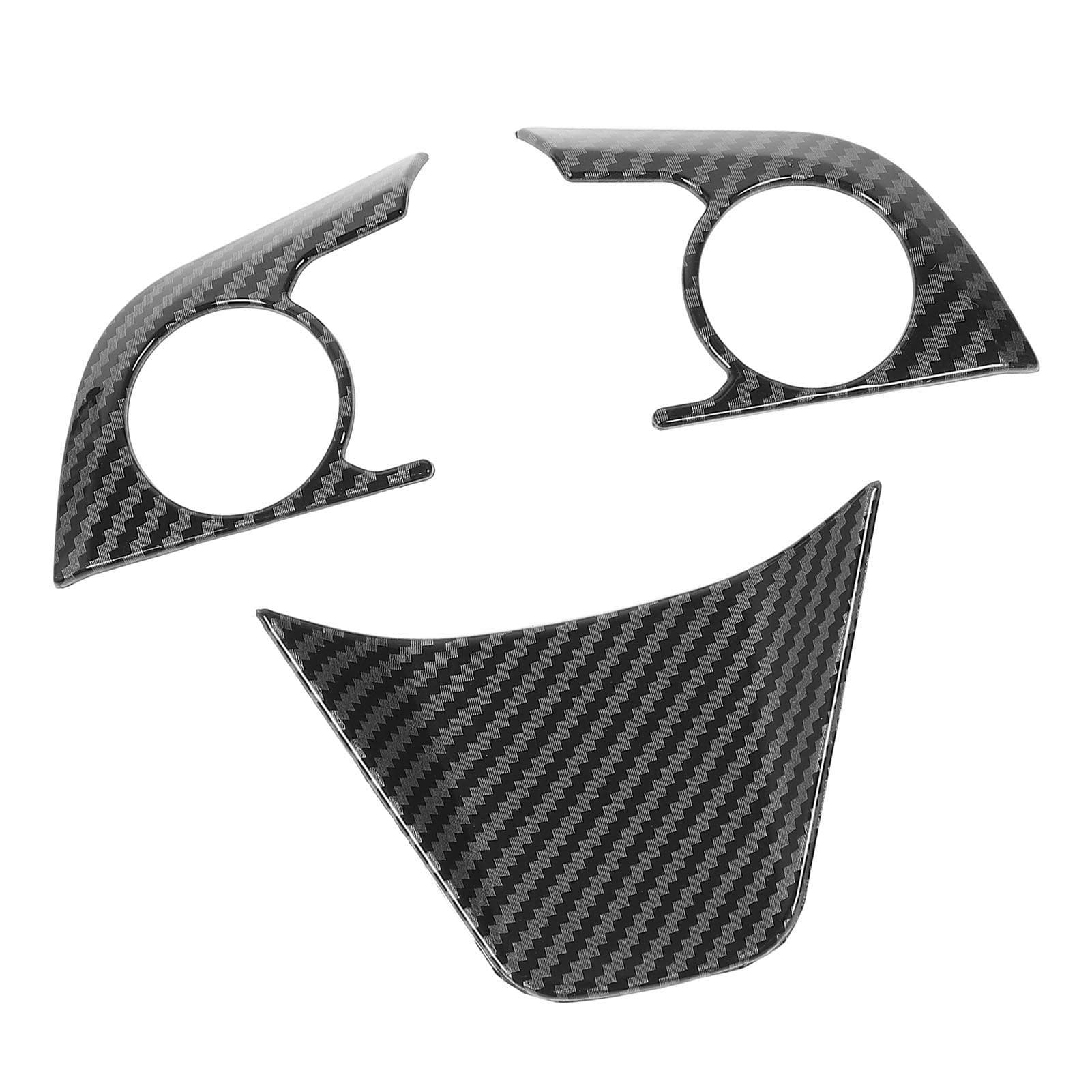 3 Pcs Steering Wheel Panel Trim Carbon Fiber Style Steering Wheel Decorative Decals for Camry XV70